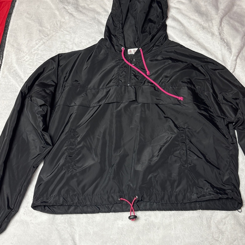 No Boundaries Black Jacket with Pink Details
